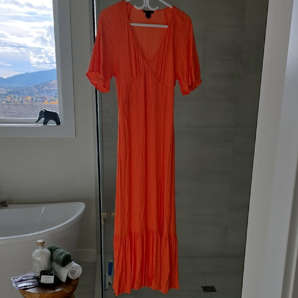 Vibrant Orange Maxi Dress